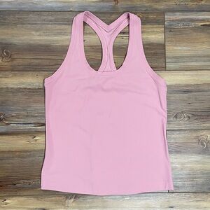 Lululemon Cool Racerback Tank Top Shorter Length Size 6 - 8 Medium Cropped Pink